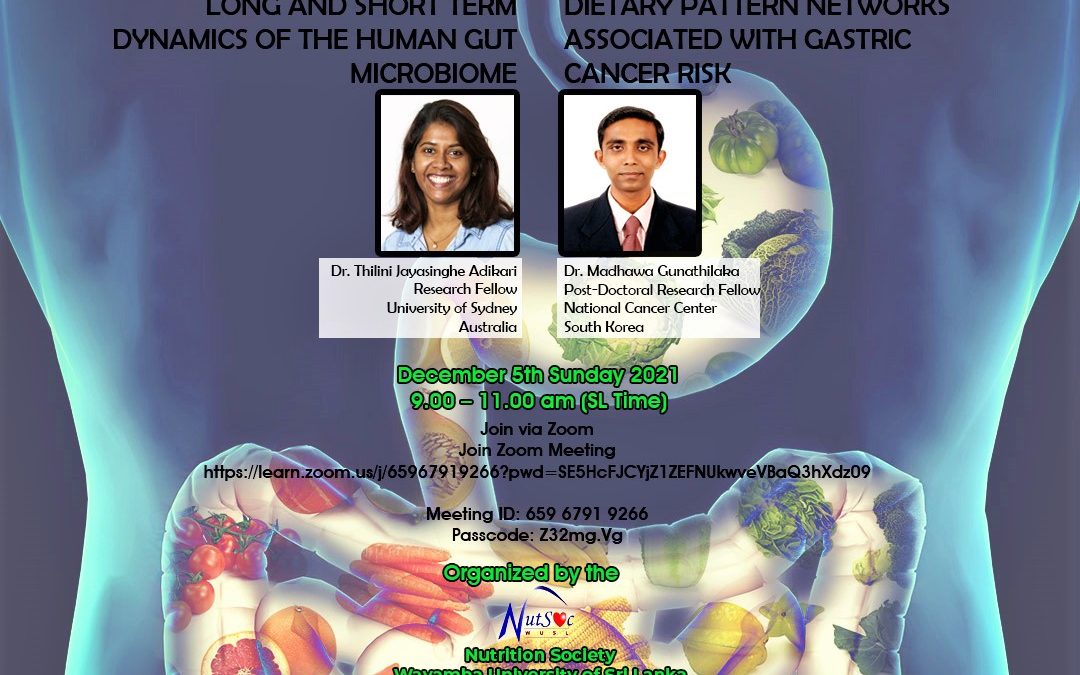 Nutrition Society of Wayamba University (NutSoc) Presents a Virtual Webinar Series on Gut Health