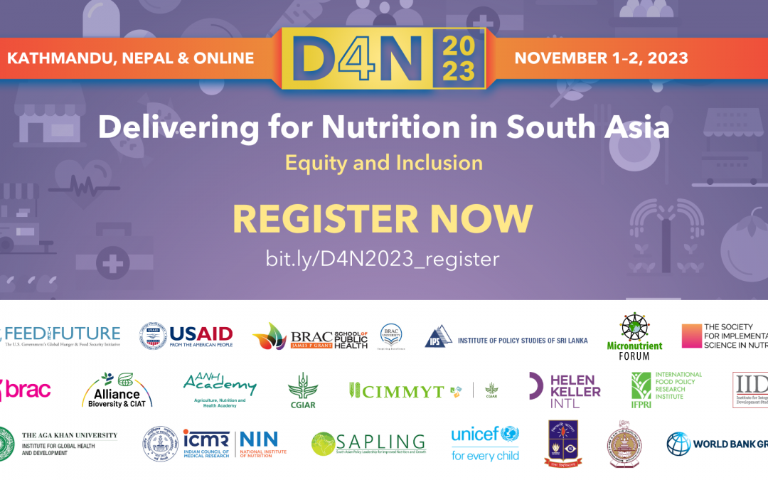 ‘Delivering for Nutrition in South Asia: Equity and Inclusion’ WUSL is a Cohost