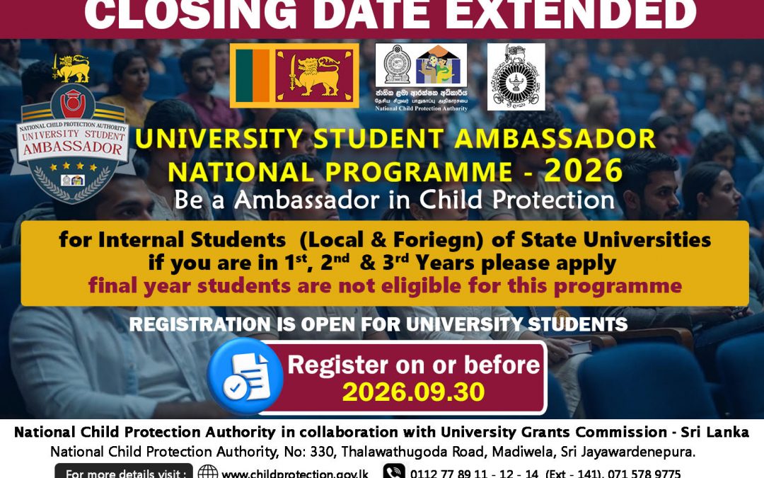 University Student Ambassador National Programme on Child Protection 2026 – Call for Applications